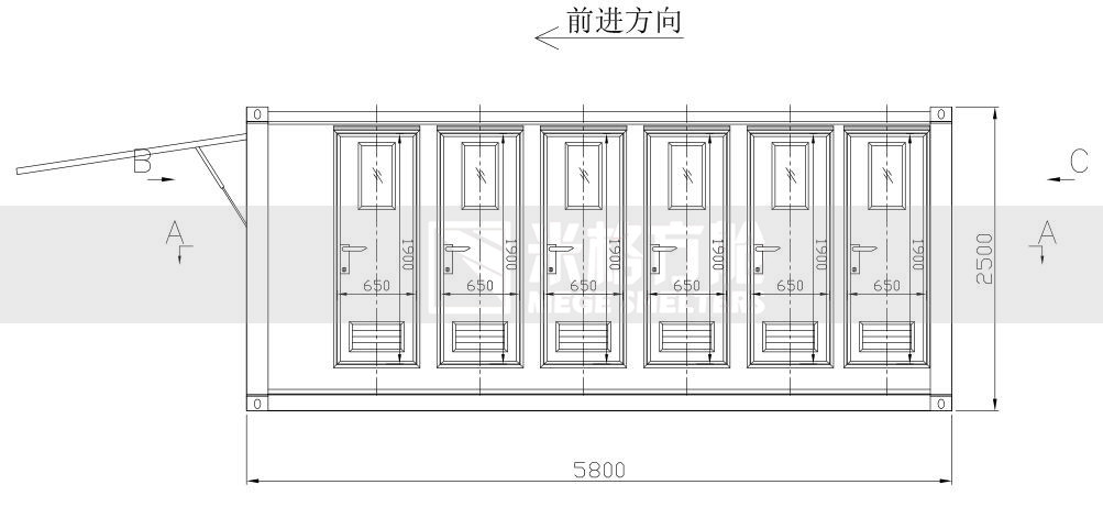 container toilet layout